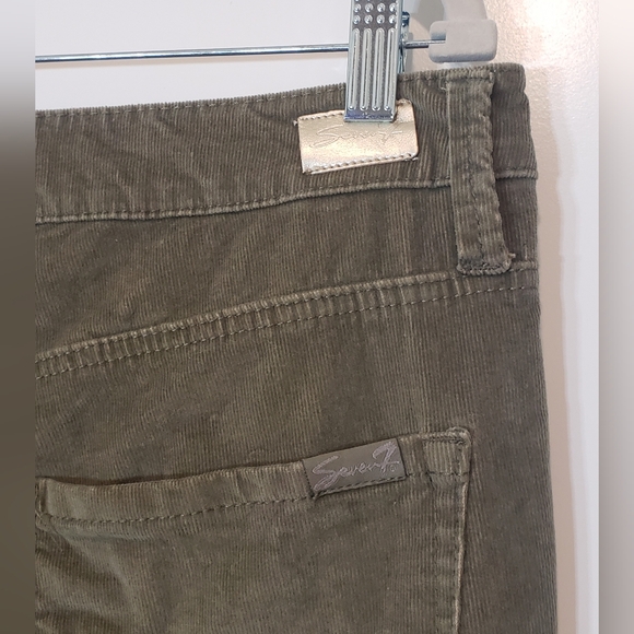 Seven 7 Corduroy Pants Ultra High Rise Skinny Olive Green Cotton Stretch Size 12 - Picture 12 of 16